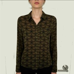 Kate Shirt by Rails in the Olive Stargaze colorway.